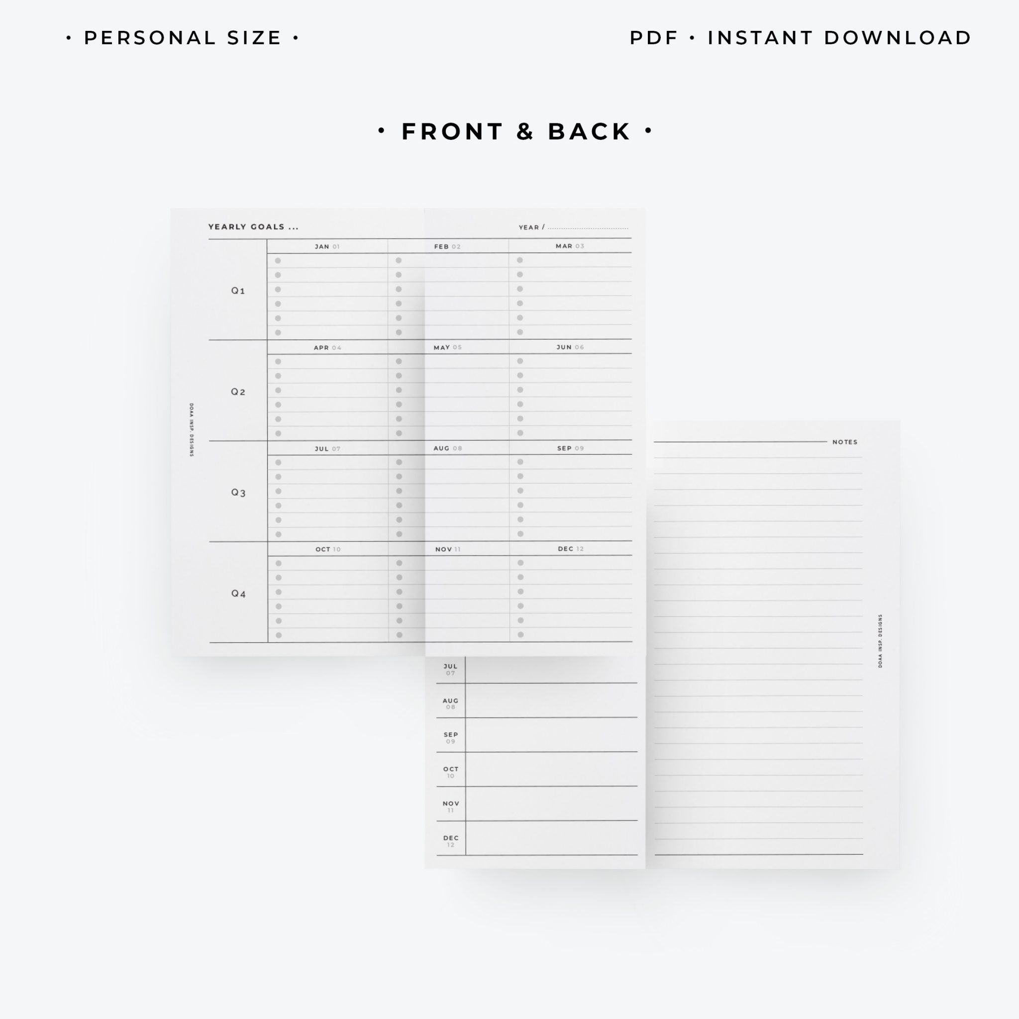 Fold out – Yearly goals – Minimal collection – Doaa inspiring Designs