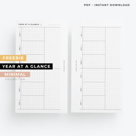 Freebie - Year at a glance - Minimal Collection