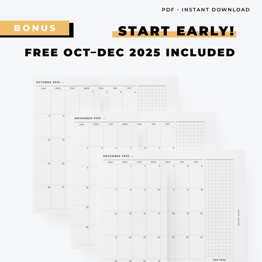 2026 Foldout Monthly Overview - Minimal Collection - Image 4