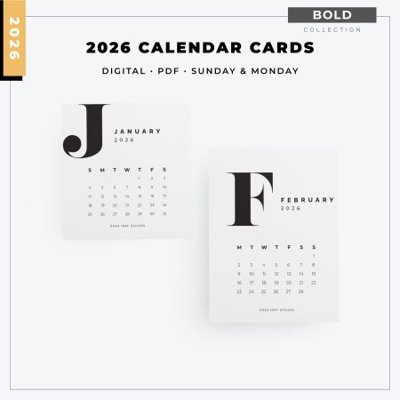 2026 Calendar Cards - Bold collection