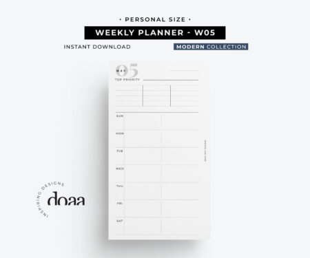Undated Weekly planner - W05 - Modern collection