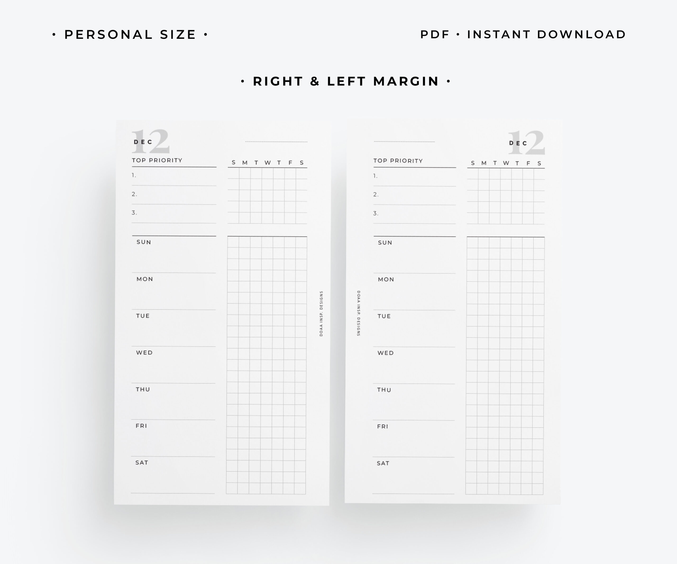 Undated Weekly planner - W04 - Modern collection - Image 2