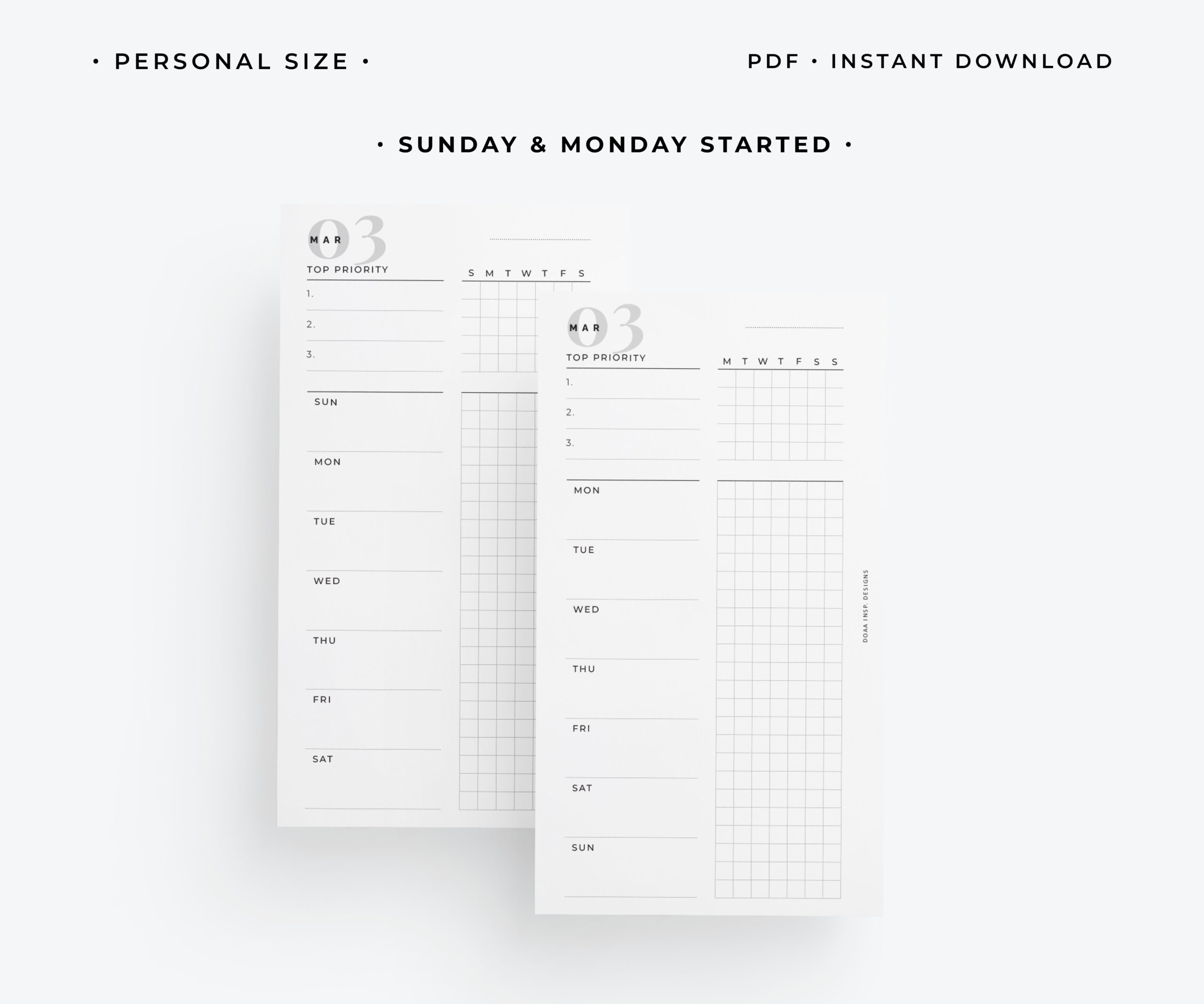 Undated Weekly planner - W04 - Modern collection - Image 3