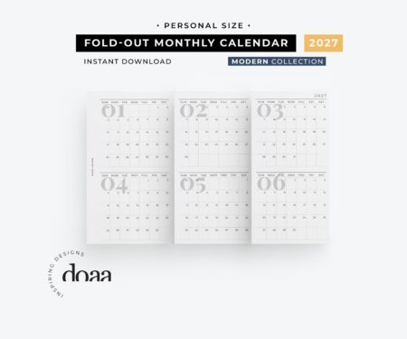2027 Foldout Monthly Calendar - Modern Collection