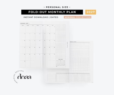 2027 Foldout Monthly Overview - Minimal Collection