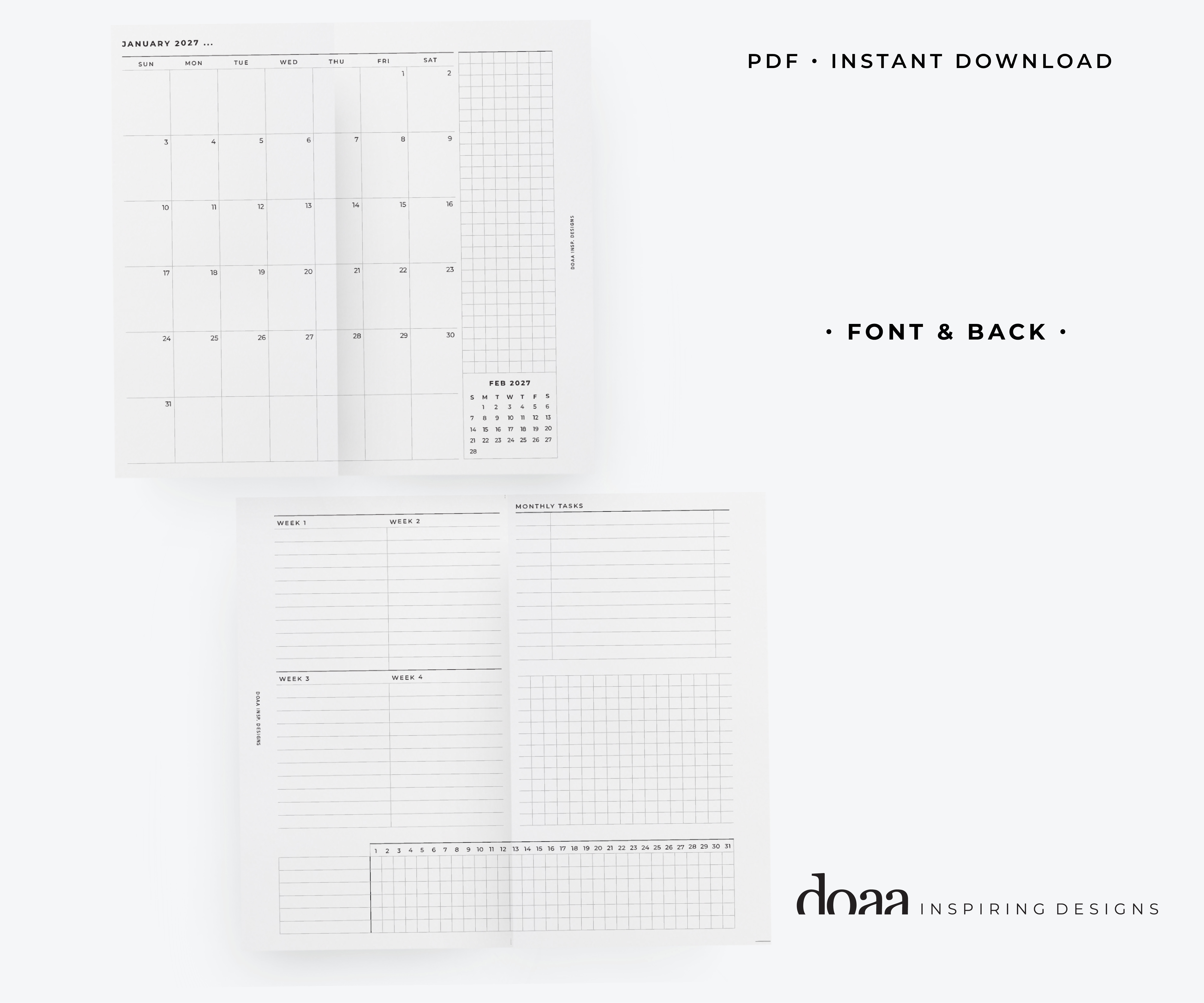 2027 Foldout Monthly Overview - Minimal Collection - Image 2